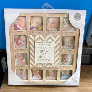 Baby First Year Monthly Wood Photo Frame 1–12 Months New